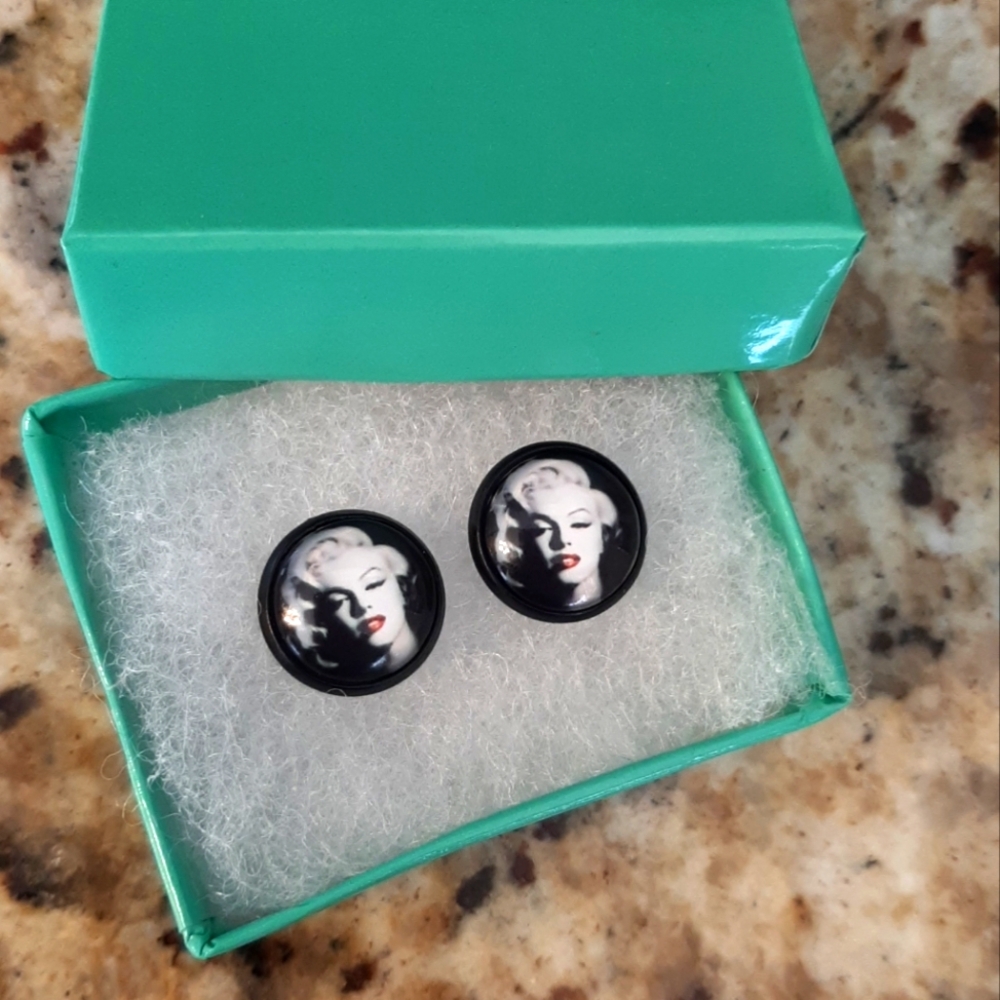 Black and White Marilyn Monroe Earrings